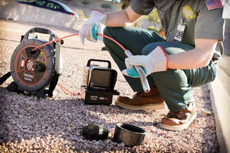 Video camera inspection of a plumbing pipe